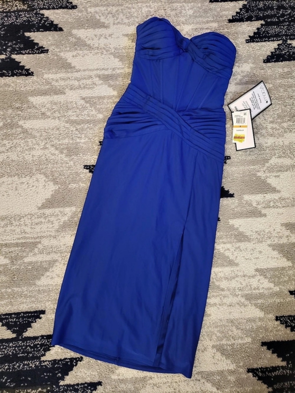 NWT Alex & Sophia Size Small Strapless Blue Midi Dress